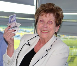 Solario Racing (Tring) owner Gwen Thomas - a few pounds richer!