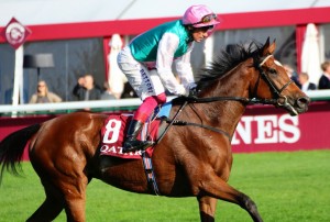 A pensive Frankie cantering back on Enable after the Arc