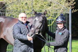 Sophie & Dean with the trainer's 500th winner, Fantastic Flyer
