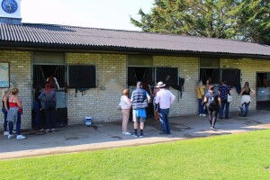 Guests looking around the main yard