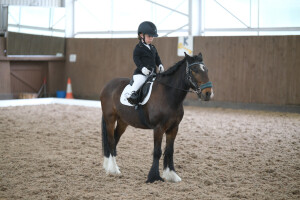Young Eden performing dressag on Bramble