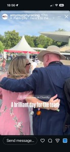 Amy and Simon after coming 2nd at Chantilly